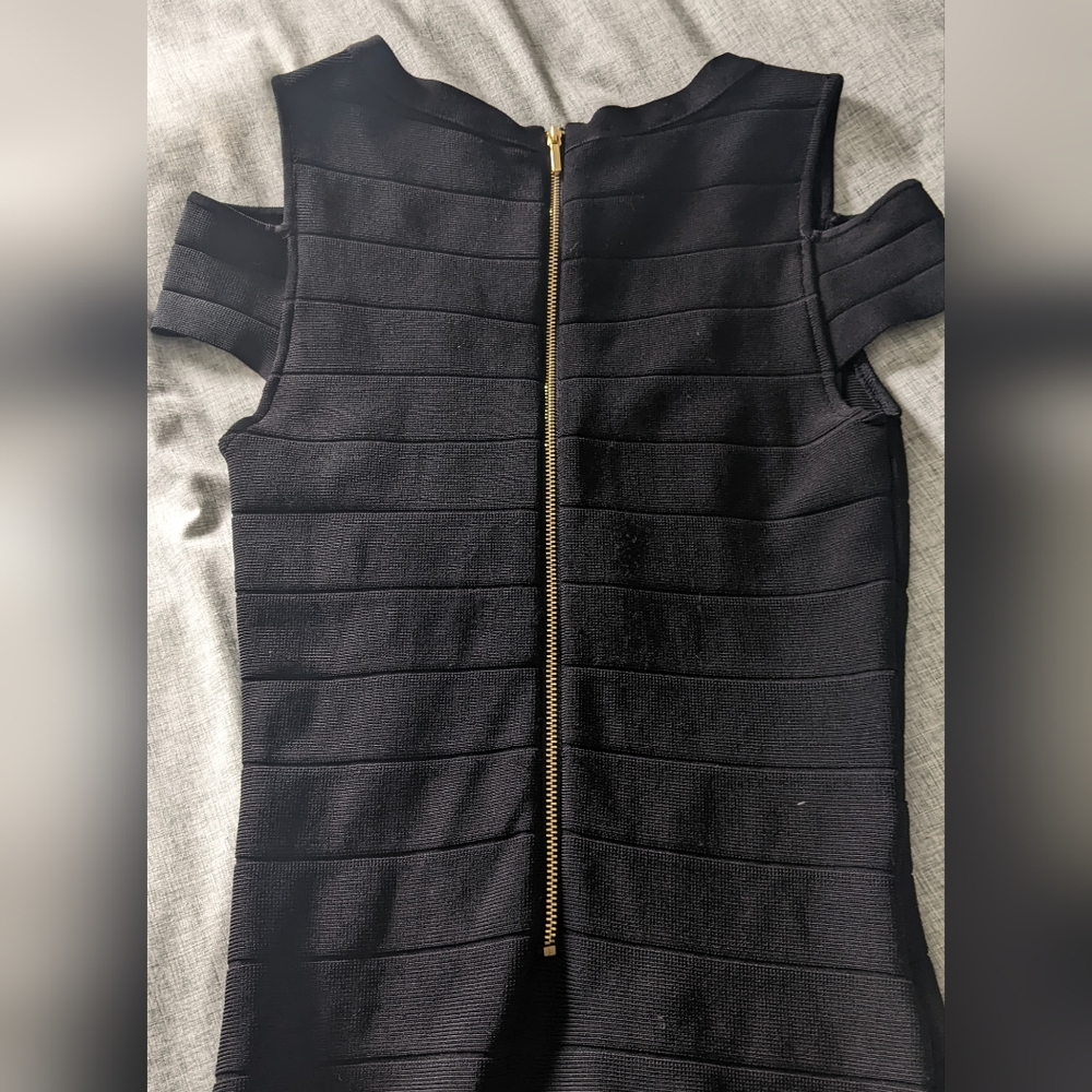 Bebe Black Bodycon Bandage Dress, size XS - Picture 3 of 5